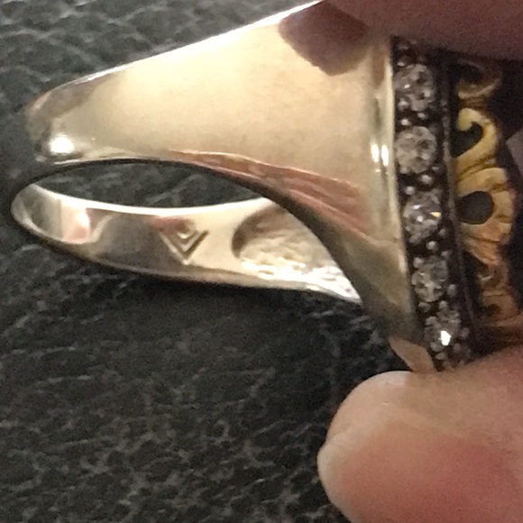 Silpada sterling silver ring with black stone and CZ. - Picture 3 of 9